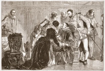 Tod von Wilhelm dem Schweigsamen, Prinz von Oranien, Illustration aus 