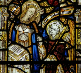 Detail eines Fensters, das die Verkündigung darstellt (Detail)
