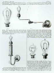 Diagramme von Glühbirnen und ihren Halterungen