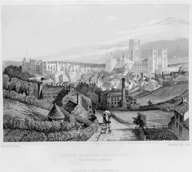 Durham Kathedrale und Schloss von Newcastle Road, 1841