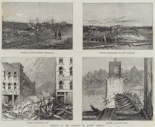 Auswirkungen des Tornados in Nordamerika (Stich)