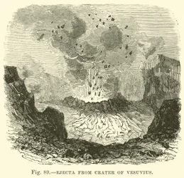 Auswurfmaterial aus dem Krater des Vesuvs