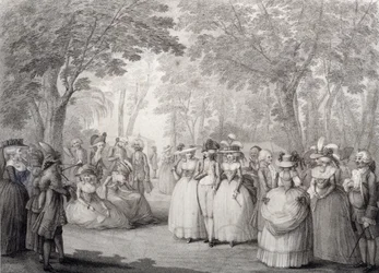 Elegante Figuren in den Vauxhall Gardens