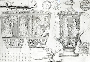 Etruskische Vase und Designs