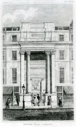 Exeter Hall, Strand, London aus dem Gentlemans Magazine