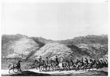 Expedition ins Hinterland unter der Leitung von de Mist, aus Travels in Southern Africa von Hinrich Lichtenstein, graviert von George Corbould, 1812