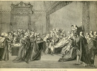 Tödlicher Anfall des Earl of Chatham im House of Lords, 1778