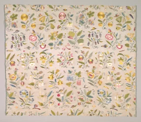 Florale Stickerei, frühe 1600er Jahre
