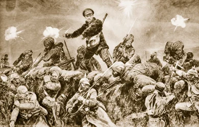 Für den Ruhm des Raj: Indische Truppen stürmen die deutschen Schützengräben bei Neuve Chapelle, März 1915, 1914-19