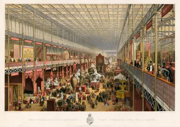 Ausländische Abteilung, Blick Richtung Transept, Große Ausstellung, 1851