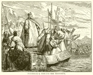 Friedrich I. überquert den Bosporus