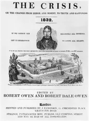 Vorderseite von The Crisis, herausgegeben von Robert Owen (1771-1858) und Robert Dale Owen (1801-77) London, 1832