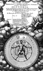 Frontispiz von Utriusque Cosmi Historia von Robert Fludd, Band I, veröffentlicht 1617