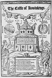 Frontispiz zu The Castle of Knowledge von Robert Recorde, 1556