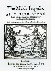 Frontispiz zu The Maids Tragedy von Sir Francis Beaumont und John Fletcher, 1622