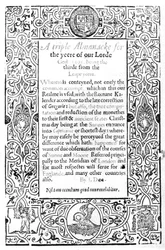 Frontispiz zu einem römischen Kalender, 1591