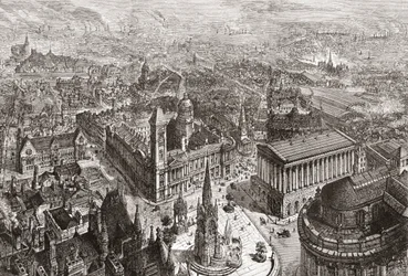 Gesamtansicht von Birmingham, West Midlands, England