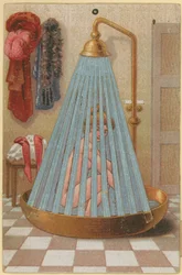Mädchen nimmt eine Dusche