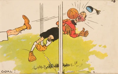 Tor!, montierte Postkarte