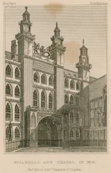 Guildhall und Kapelle, London, im Jahr 1810