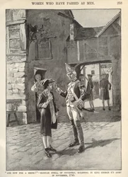 Hannah Snell, die sich in die Armee von König Georg II. einschreibt, Illustration aus 