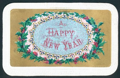 Stechpalmenkranz, Neujahrskarte