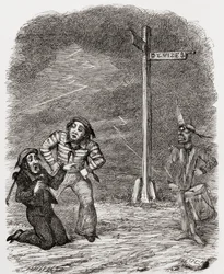 Illustration nach George Cruikshank für das Gedicht 