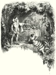 Illustration für das Ballett, Le Diable boiteux, oder Der Teufel auf zwei Krücken