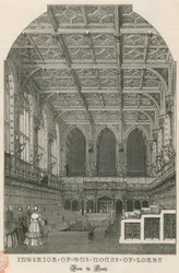 Innenansicht des House of Lords, Westminster, London, von Süden