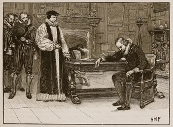Interview zwischen Bacon und der Abordnung der Lords, Illustration aus Cassells Illustrierter Geschichte Englands