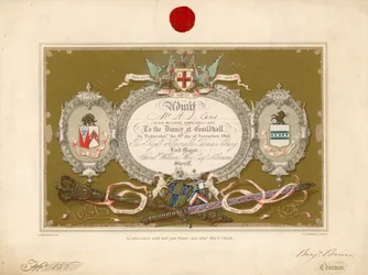 Einladung zu einem Bankett in der Guildhall, London, am 9. November 1853