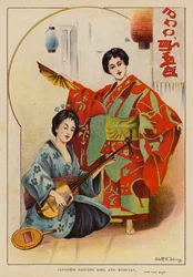 Japanische Tänzerin und Musiker