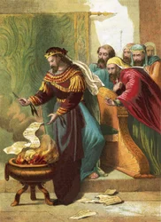 Jehoakim zerstört die göttliche Botschaft