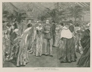Jubiläumsball in der Guildhall, London; Der Lord Mayor empfängt die königliche Gesellschaft