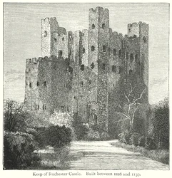 Burg von Rochester. Erbaut zwischen 1126 und 1139