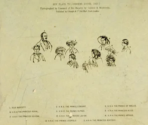Schlüsselplatte zum Porträt der königlichen Familie im Osborne House, 1857