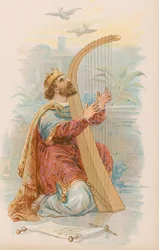 König David spielt die Harfe