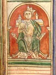 König Johann sitzt