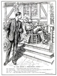 LLoyd George und Bonar Law diskutieren die Aussicht auf eine allgemeine Wahl, Februar 1920