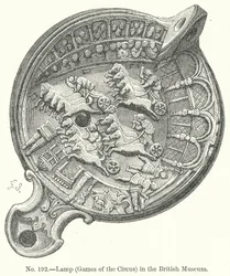 Lampe (Spiele des Zirkus) im British Museum (Gravur)