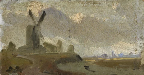 Landschaft mit Windmühle