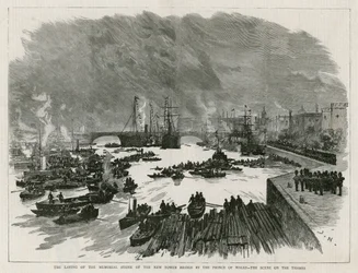 Grundsteinlegung der neuen Tower Bridge durch den Prinzen von Wales