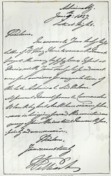 Brief von Wilhelm IV. an Lady Nelson, 1827, veröffentlicht in 