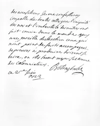 Brief von Lord Bolingbroke an den Abbé Alari (Lithographie)