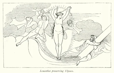Leukothea rettet Odysseus