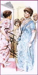 Lilian Baylis erzählt Königin Mary genau, was sie von ihrer späten Ankunft hält