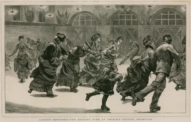 Londoner Skizzen: Die Eislaufbahn am Princes Ground, Brompton
