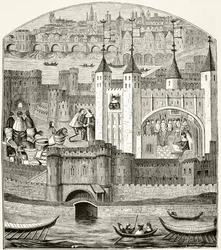 London und der Tower of London im 15. Jahrhundert, aus „The National and Domestic History of England“ von William Hickman Smith Aubrey (1858-1916), veröffentlicht in London, um 1890