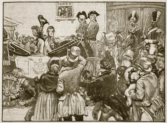 Lord Anglesey verlässt Irland, Kingstown, 1828, Illustration aus Cassells Illustrierter Geschichte Englands