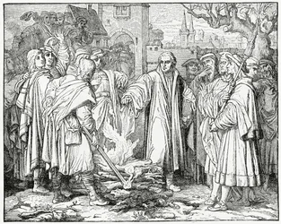 Luther verbrennt die Bulle des Papstes im Jahr 1520, 1882
